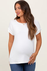 Ivory Key Hole Back Detail Maternity Top