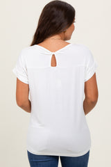 Ivory Key Hole Back Detail Maternity Top