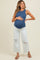 Light Blue Distressed Open Knee Cropped Wide Leg Maternity Jeans