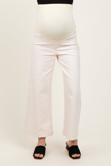 Ivory Ankle Wide Leg Maternity Jeans