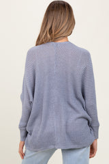 Blue Knit Open Front Maternity Cardigan