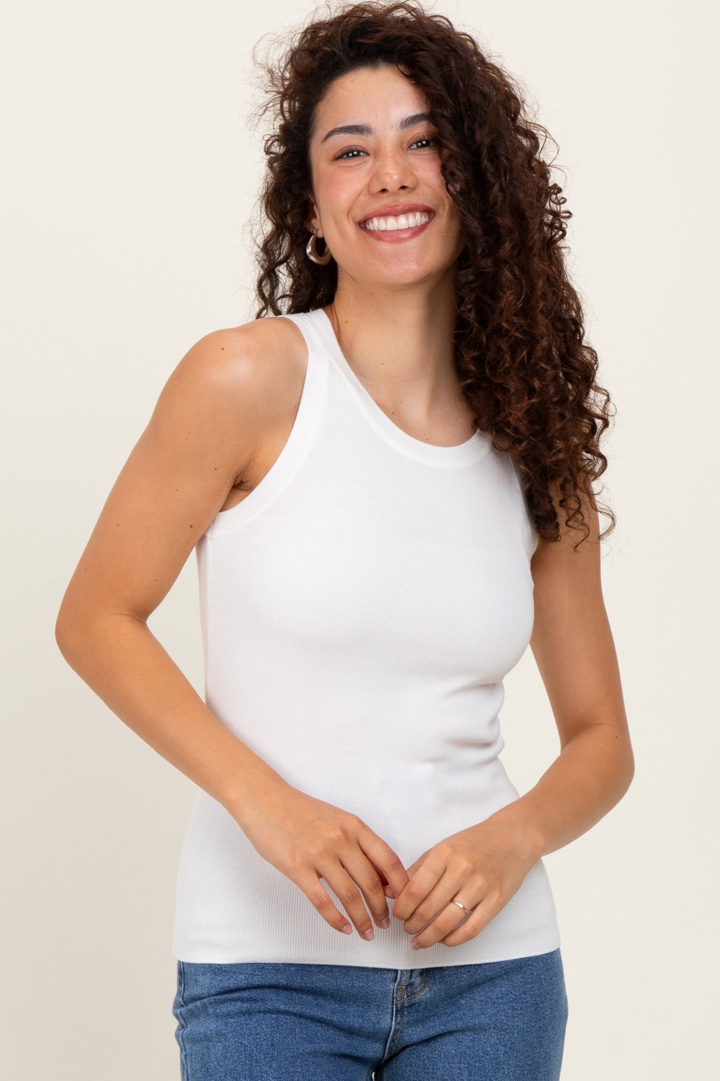 Ivory Knit Maternity Tank Top