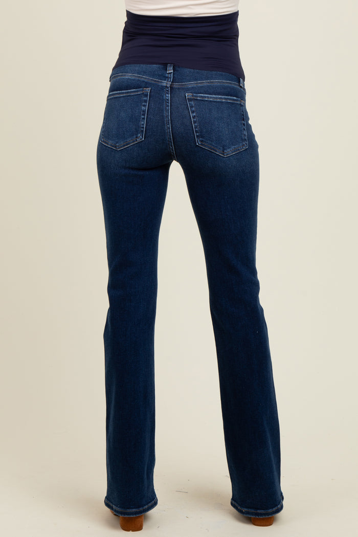 Navy Blue Classic Bootcut Maternity Jeans