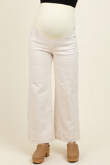 Ivory Front Seam Wide Leg Maternity Jeans