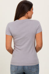 Grey Classic Crewneck Maternity T-Shirt