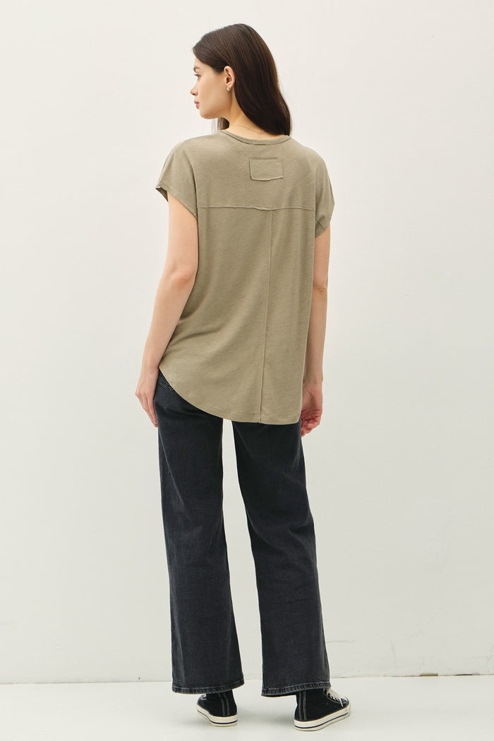 Olive V-Neck Top