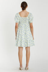 Lavender Floral Babydoll Mini Dress