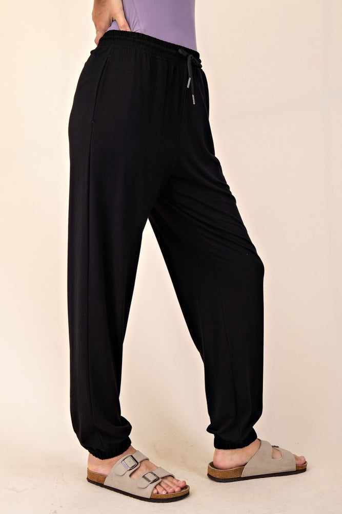 Black Drawstring Jogger Pants