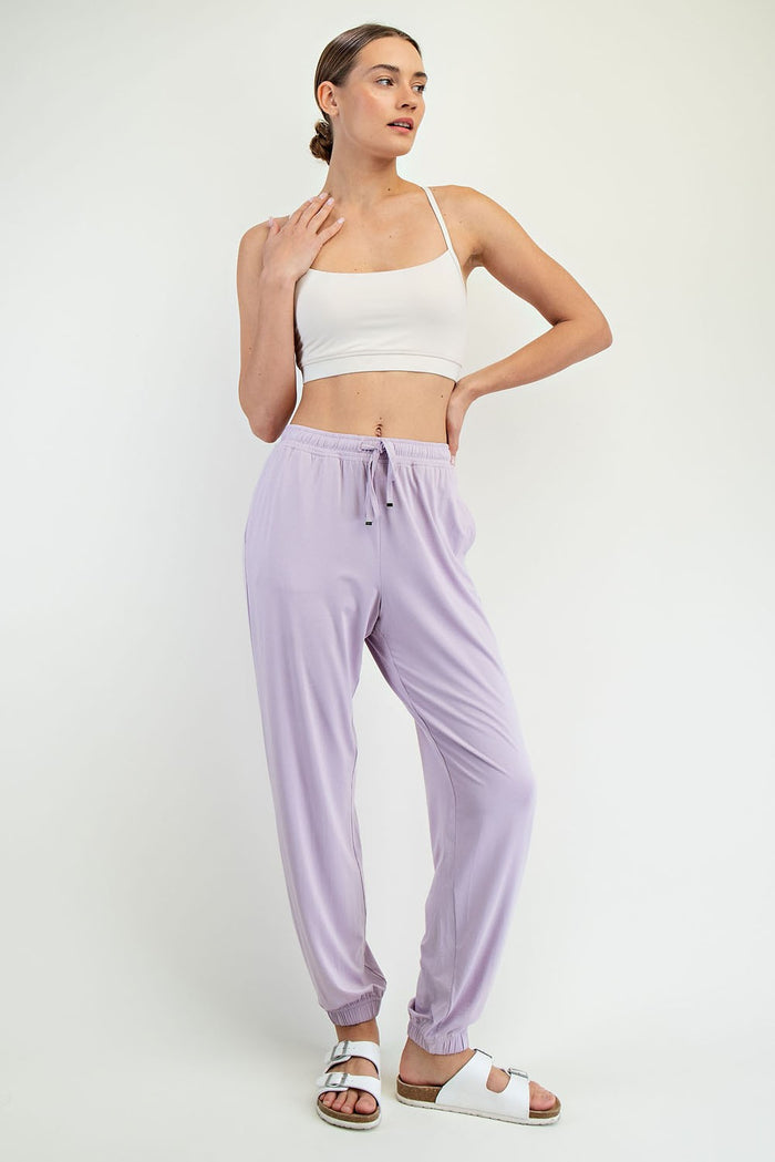 Lavender Drawstring Jogger Pants