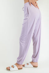 Lavender Drawstring Jogger Pants