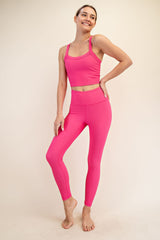 Fuchshia Ribbed Maternity Leggings