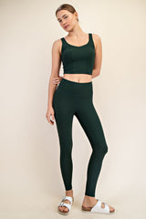 Forest Green Ribbed Leggings