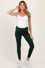 Forest Green Ribbed Maternity Leggings