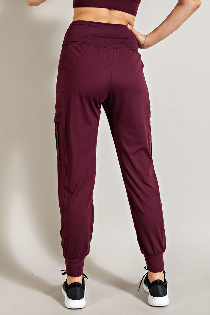 Burgundy Cargo Pocket Jogger Pants