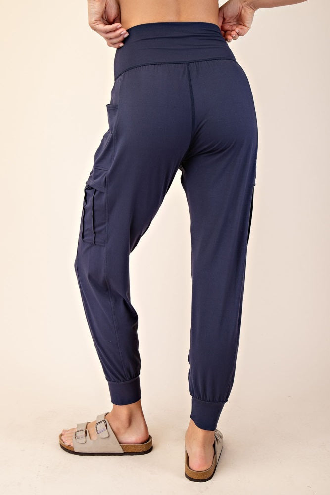 Navy Cargo Pocket Jogger Pants