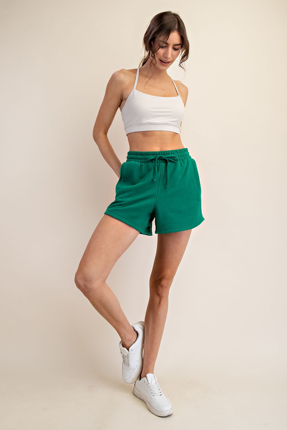 Green Terry Shorts