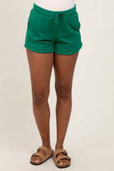 Green Terry Maternity Shorts
