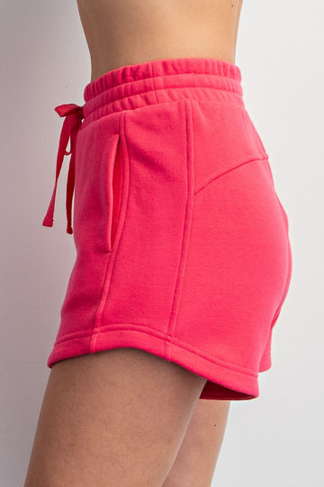 Fuchsia Terry Shorts