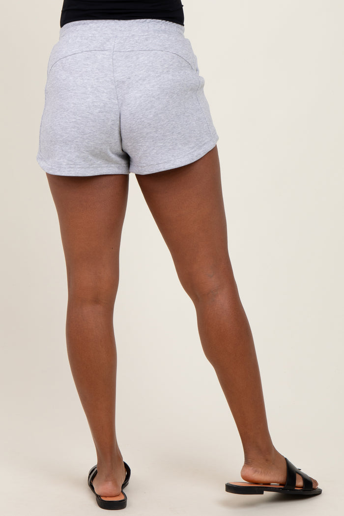 Heather Grey Terry Maternity Shorts