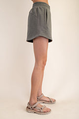 Olive Terry Shorts