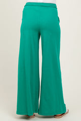 Green Drawstring Wide Leg Maternity Lounge Pant