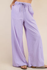 Lavender Drawstring Wide Leg Lounge Pant