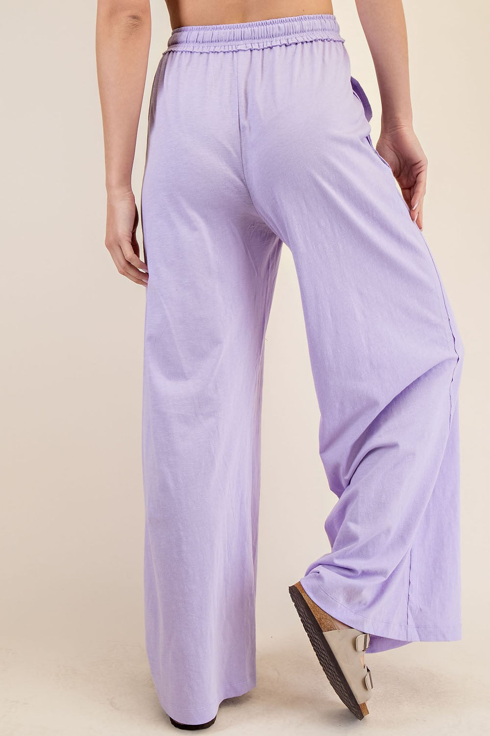 Lavender Drawstring Wide Leg Lounge Pant