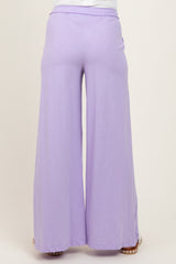 Lavender Drawstring Wide Leg Maternity Lounge Pant