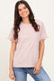 Pink Ruffle Trim Short Sleeve T-Shirt