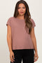 Brown Linen Blend Maternity Short Sleeve Tee