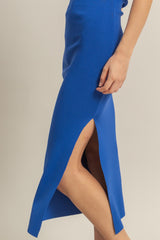 Royal Blue Strapless Fitted Maxi Dress