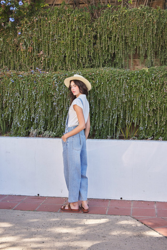 Light Blue Washed Denim Overalls
