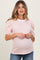 Pink Textured Stripe Puff Sleeve Maternity Top