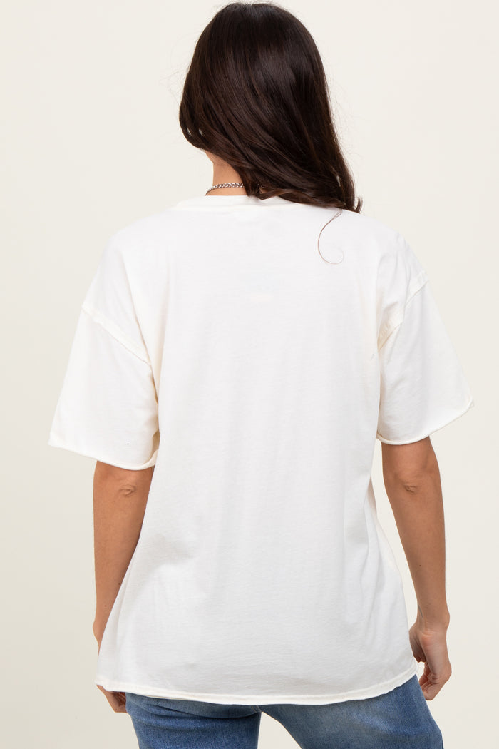 Ivory Short Sleeve Front Pocket Tunic Top
