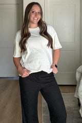 Ivory Short Sleeve Front Pocket Tunic Maternity Top