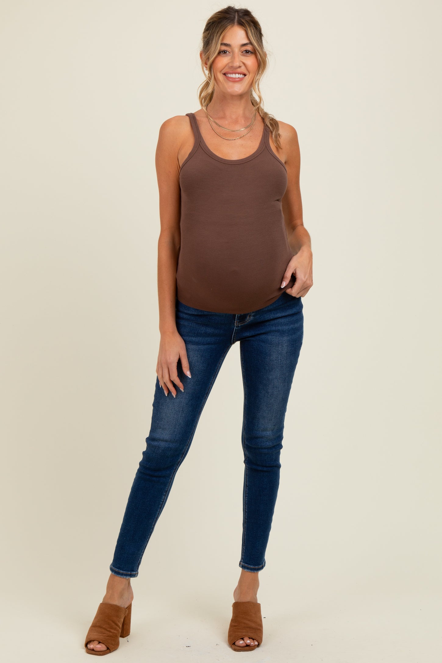 Navy Vintage Wash Maternity Skinny Jeans