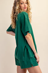 Green Washed Oversized Boxy Tee