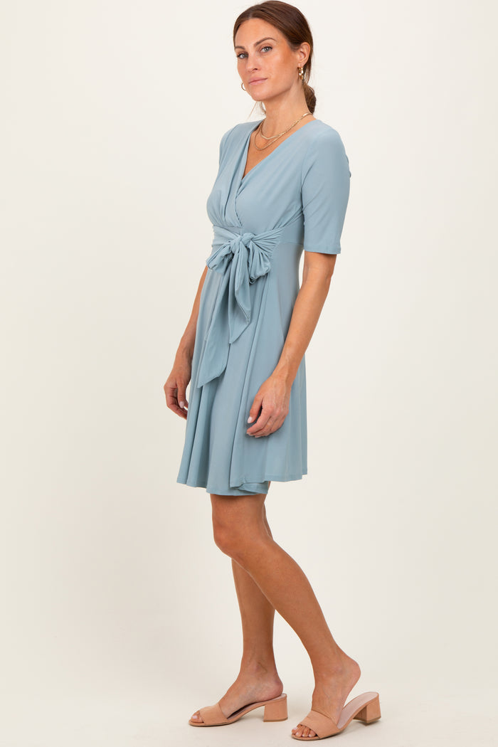 Mint Waist Tie Nursing Dress