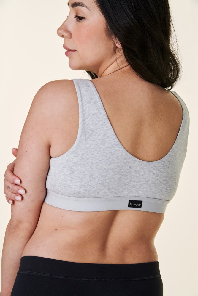 Heather Grey Bravado Designs Cotton Sleep Bra