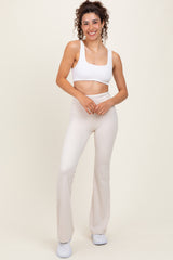 Cream Flared Leggings