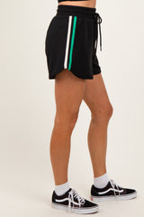 Black Drawstring Stripe Detail Shorts