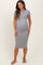Gray Asymmetrical Ruched T-Shirt Maternity Dress