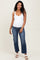 Navy Raw Hem Ankle Straight Leg Maternity Jeans