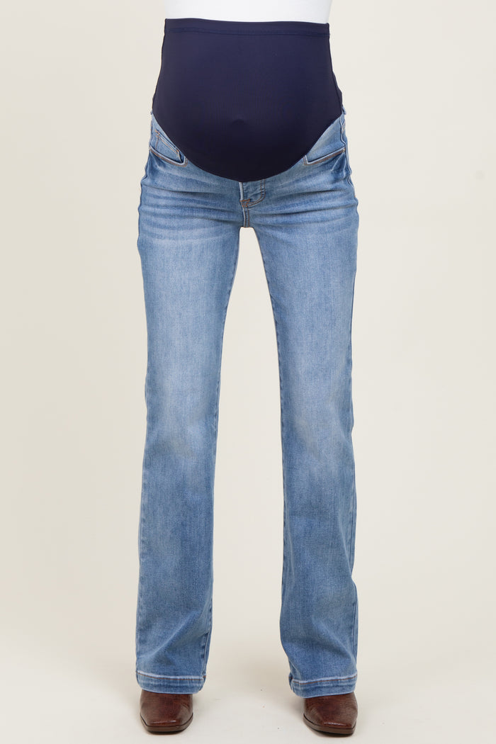 Blue Vintage Wash Bootcut Maternity Jeans