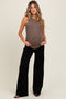 Black Super Wide Leg Maternity Jeans