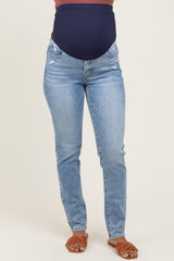 Light Blue Vintage Wash Maternity Skinny Jeans