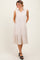 Cream Tiered Sleeveless Midi Shirt Dress