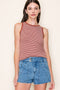 Rust Striped Knit Tank