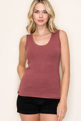 Burgundy Knit Sleeveless Top