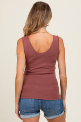 Burgundy Knit Maternity Sleeveless Top